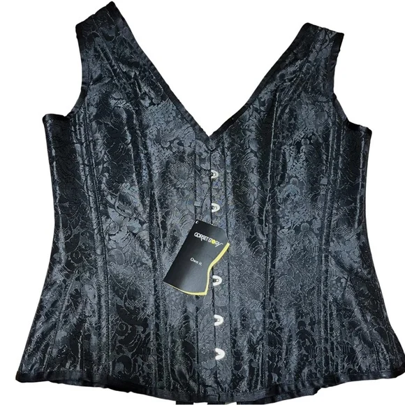 Corset Story Black Brocade Waist Taming
Overbust With Shoulder Straps 36 Waist - Picture 5 of 10